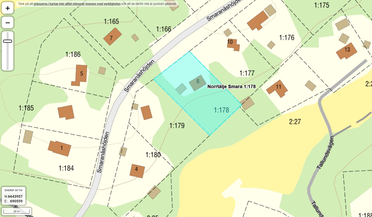 Tomtkarta Smara 1-178