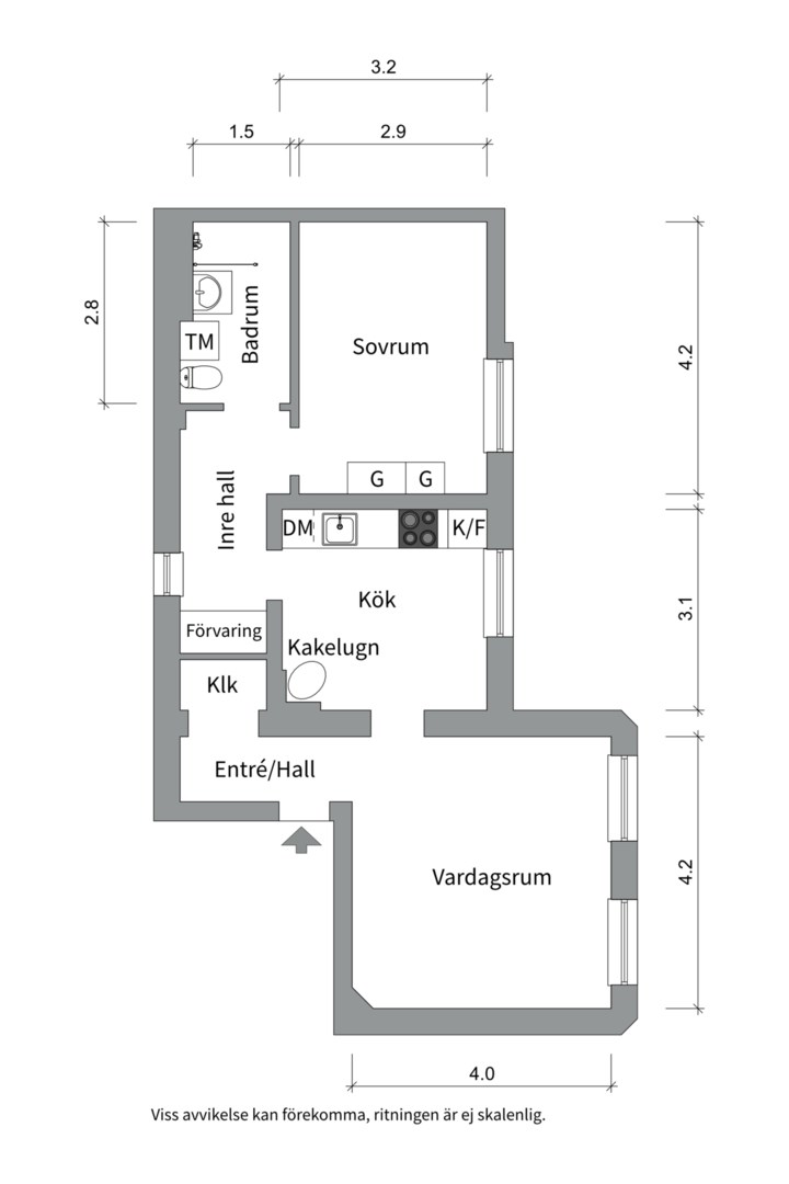 Planlösning från Östra Ågatan 41 B, Kommande i Centrum, Uppsala