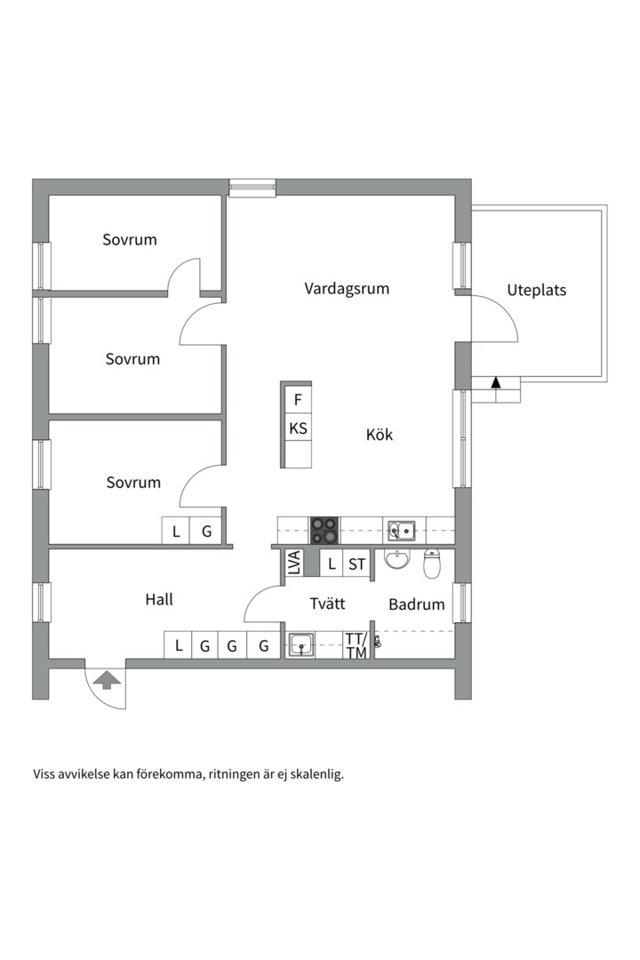 Planlösning från Ängsbacken 5, Kommande i Björknäs, Nacka