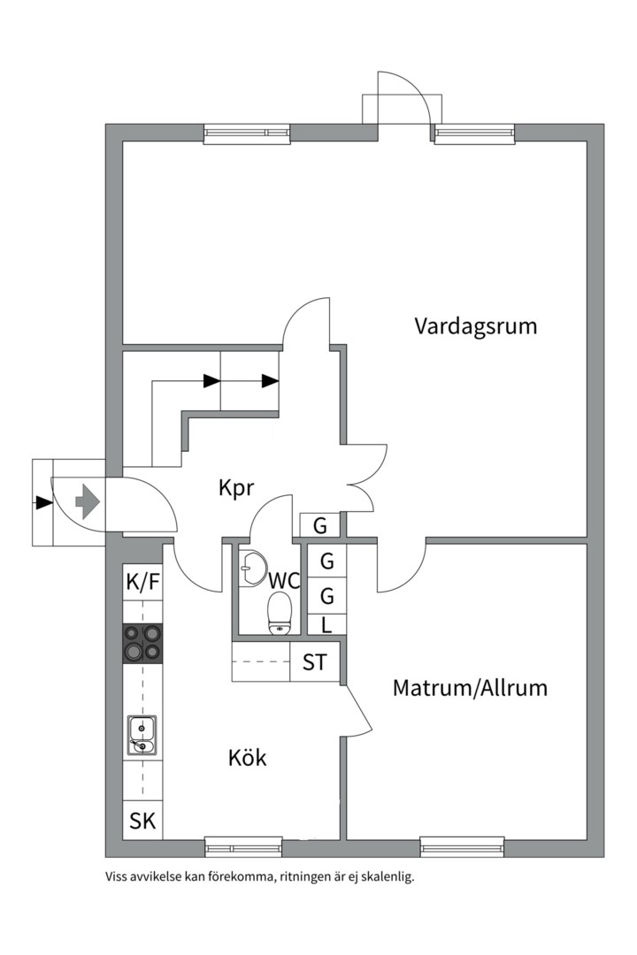 Planlösning från Skrindvägen 17, Till salu i Valsätra, Uppsala