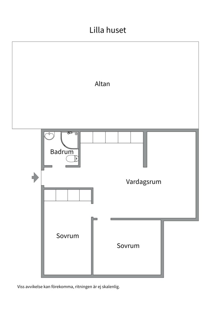 Planlösning från Strömmadalsvägen 32, Kommande i Strömma, Värmdö