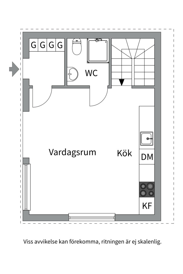 Planlösning från Strömmadalsvägen 32, Kommande i Strömma, Värmdö