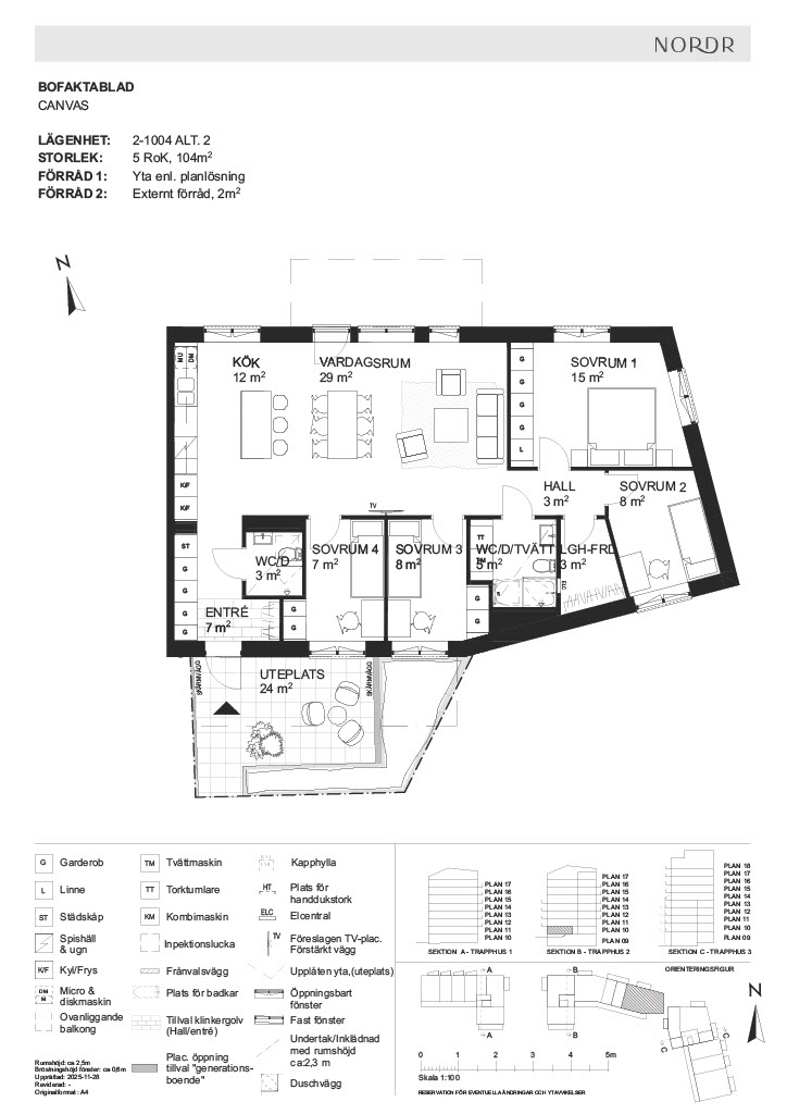 Planlösning från Bällstavägen, lgh 2-1004, Till salu i Bromma - Mariehäll, Stockholm