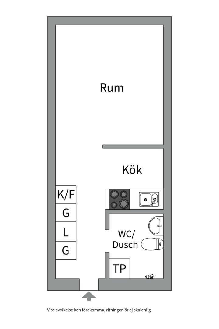 Planlösning från Vaksalagatan 18A, Kommande i Centrum, Uppsala