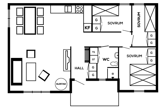 A-hus planlösning