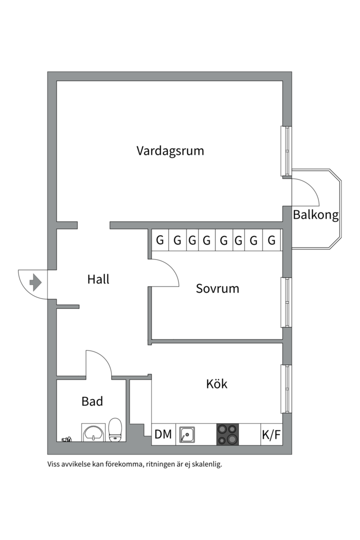 Planlösning från Torkelsgatan 14B, Till salu i Fålhagen, Uppsala