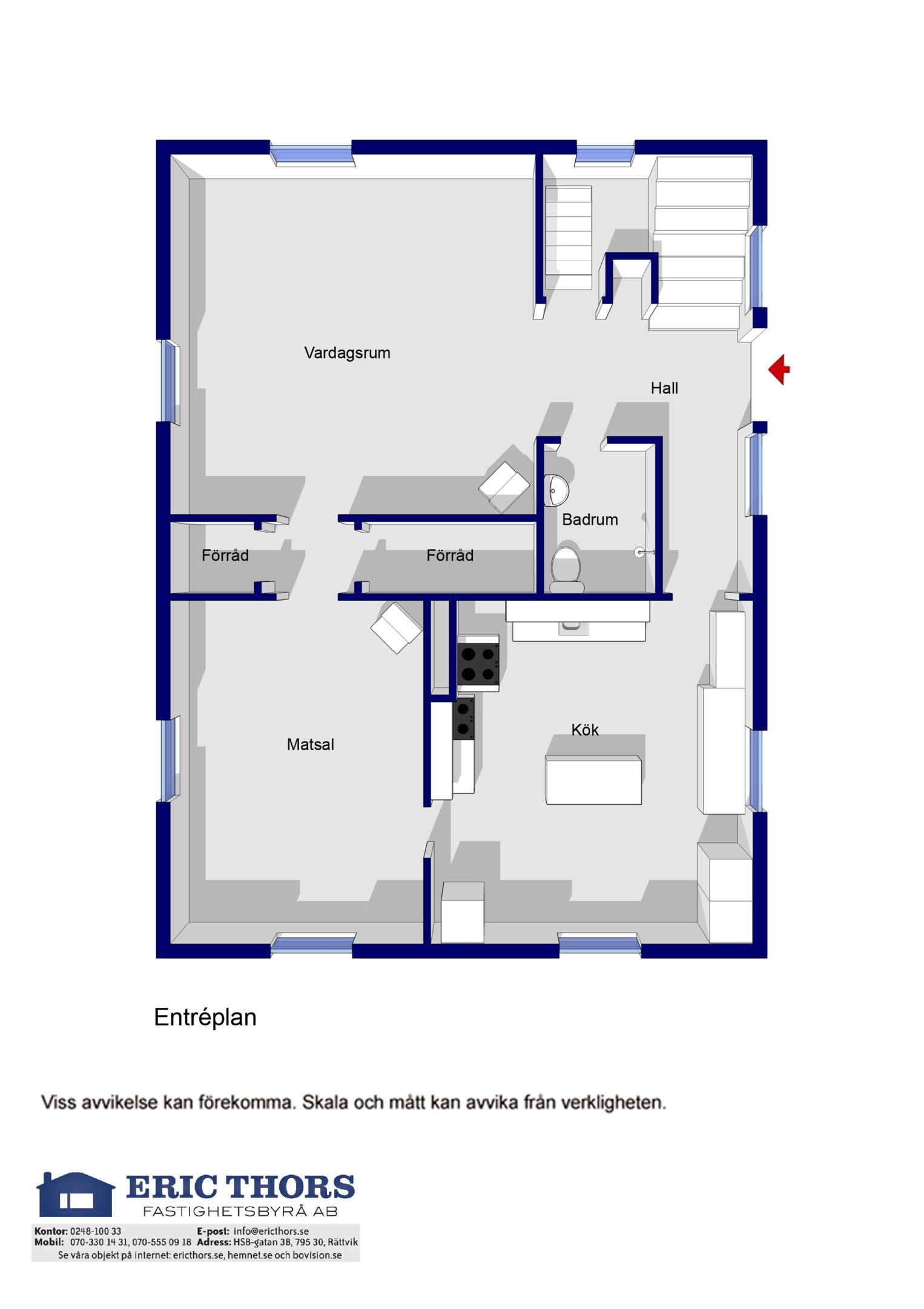 Planlösning E-plan bostadshus