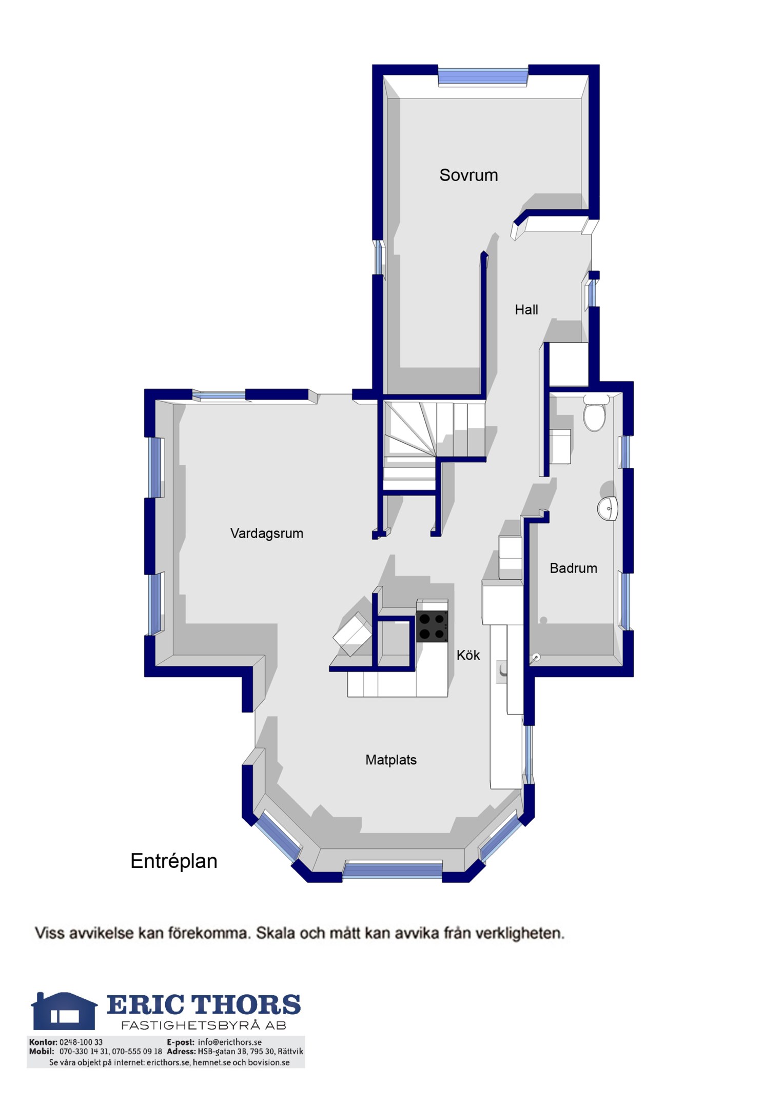 Planlösning E-plan gäststuga