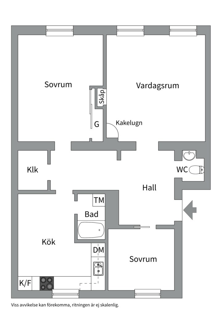 Planlösning från Salagatan 41B, Till salu i Fålhagen, Uppsala