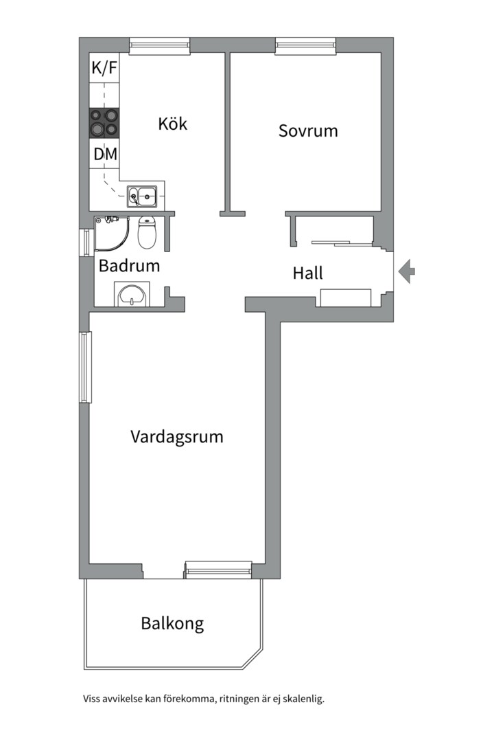 Planlösning från Kristiansborgsallén 3B, Kommande i Kristiansborg, Västerås