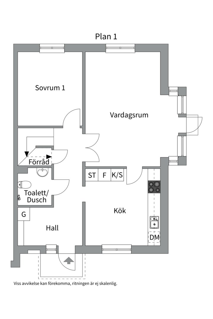 Planlösning från Stenhagsvägen 95D, Såld i Stenhagen, Uppsala