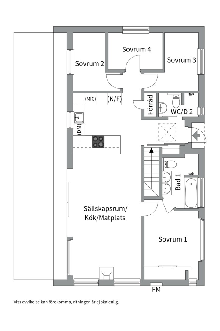 Planlösning från Ärnevilundsvägen 10, Till salu i Gunsta, Uppsala