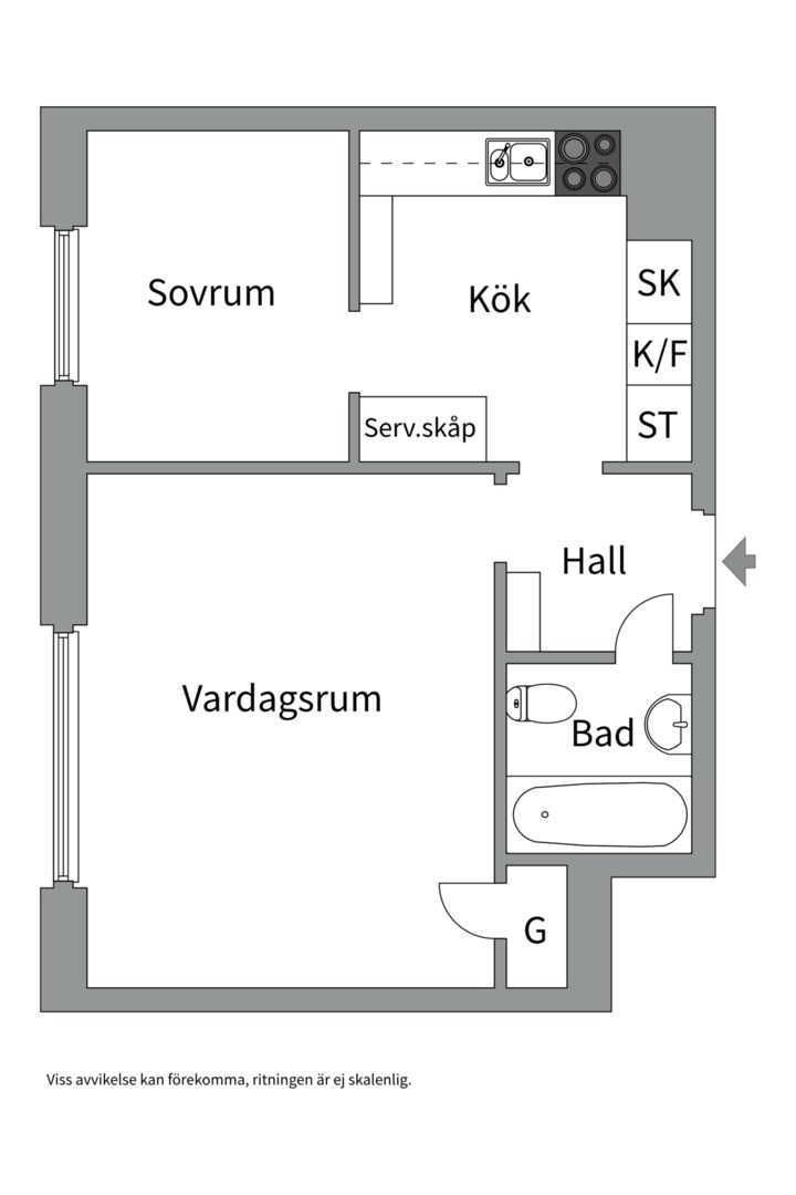 Planlösning från Höganäsgatan 7B, Såld i Höganäs, Uppsala