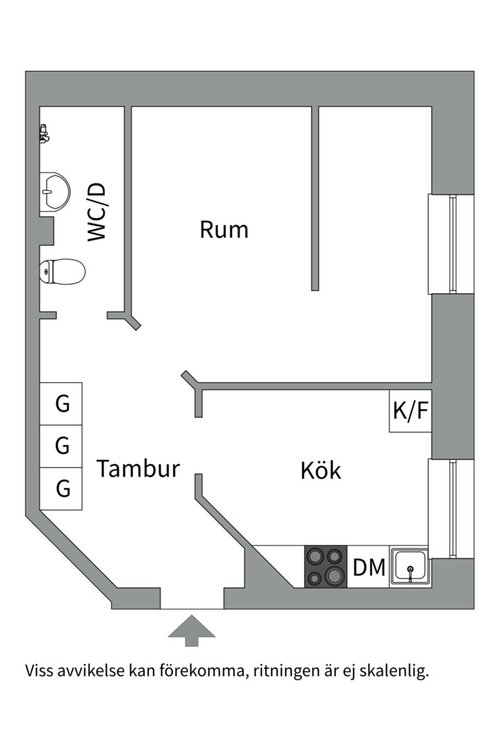 Planlösning från Fridhemsgatan 29D, Kommande i Kungsholmen - Fridhemsplan, Stockholm