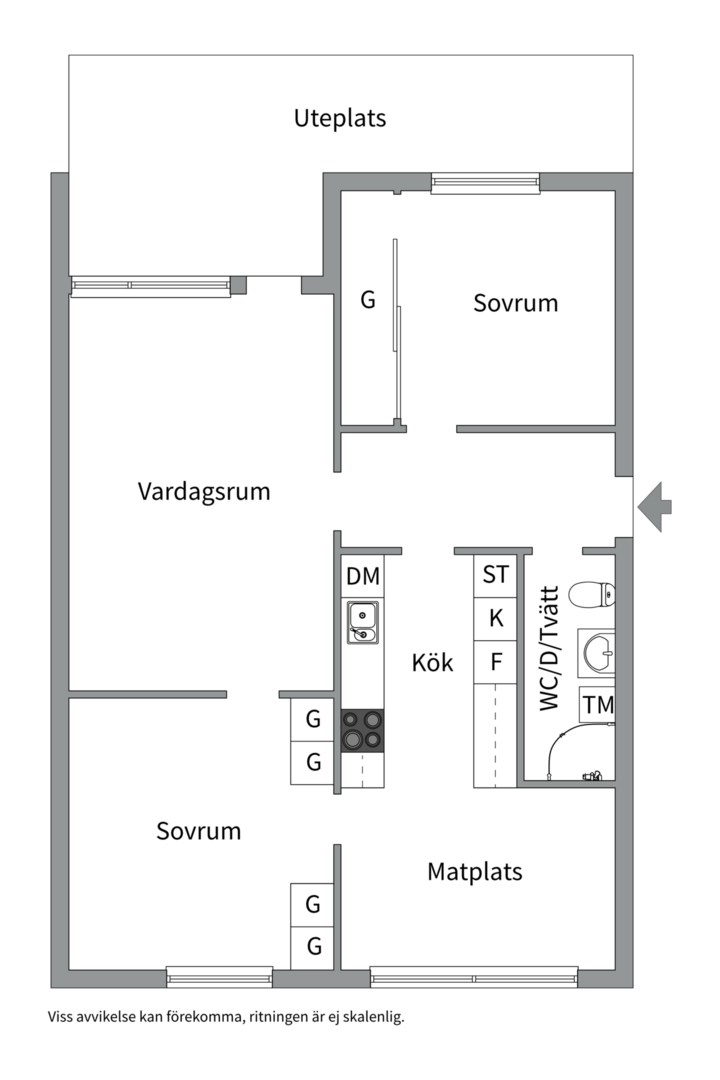 Planlösning från Wivalliusgatan 31, Till salu i Nyby, Uppsala