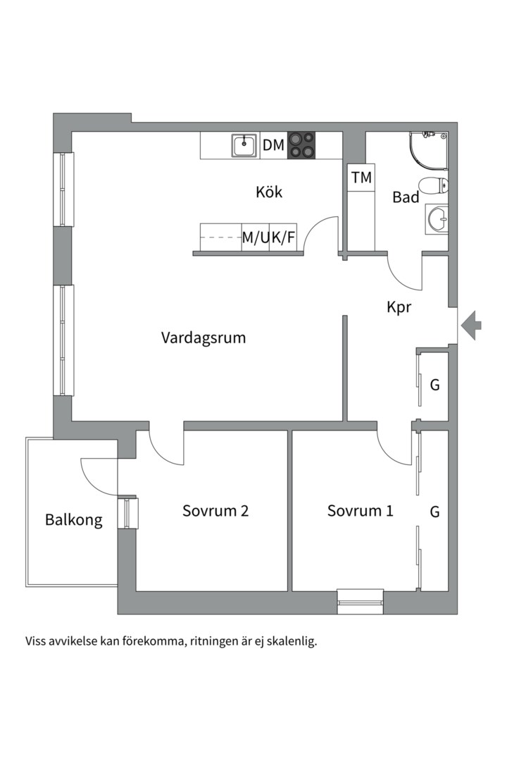 Planlösning från Storgatan 16B, Till salu i Centrum, Uppsala