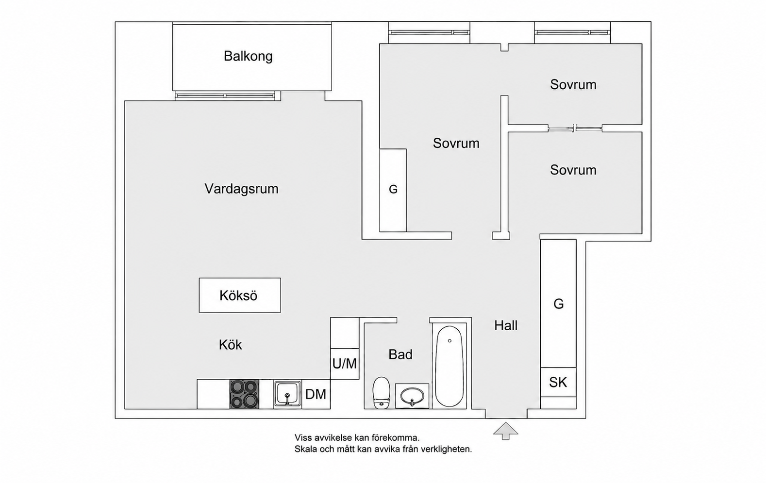 Planlösning från Ingemarsgatan 2, Kommande i Vasastan - Sibirien, Stockholm