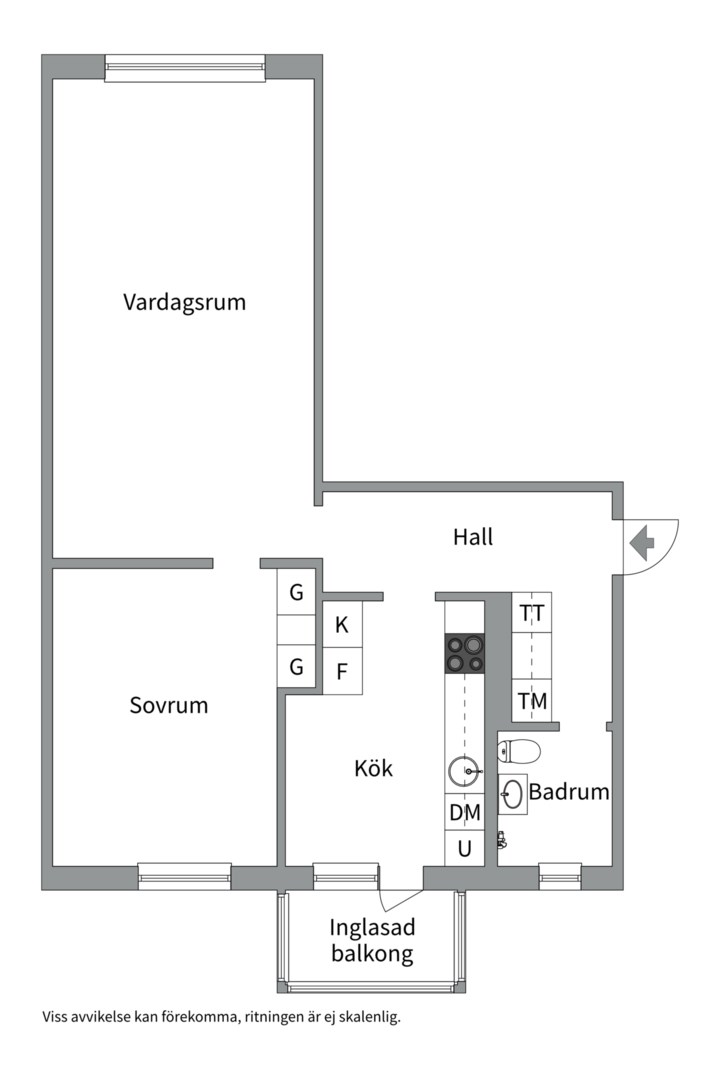 Planlösning från Gunnilbogatan 36B, Till salu i Malmaberg, Västerås