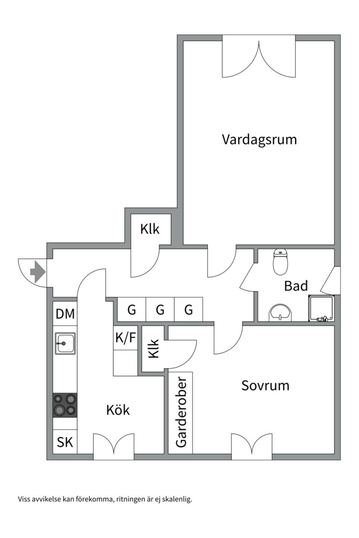 Planlösning från Norrtäljegatan 28, Kommande i Fålhagen, Uppsala