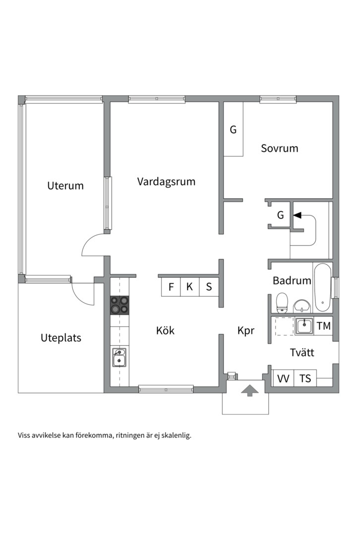 Planlösning från Ripgatan 15, Till salu i Östhammar, Östhammar