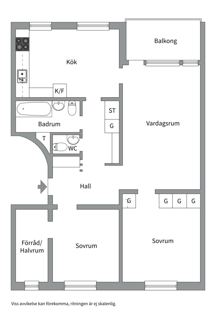Planlösning från Blixtgatan 3, Till salu i Gränby, Uppsala