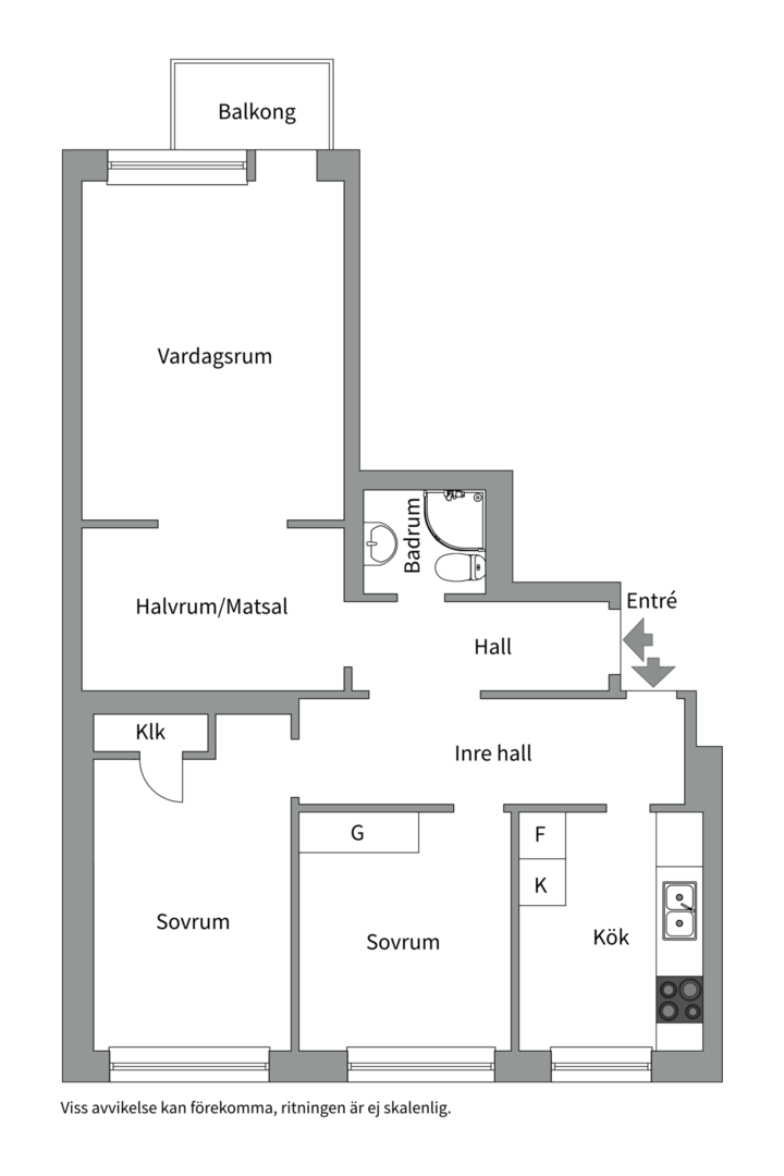 Planlösning från Kungsgatan 52 A, Till salu i Centrum, Uppsala