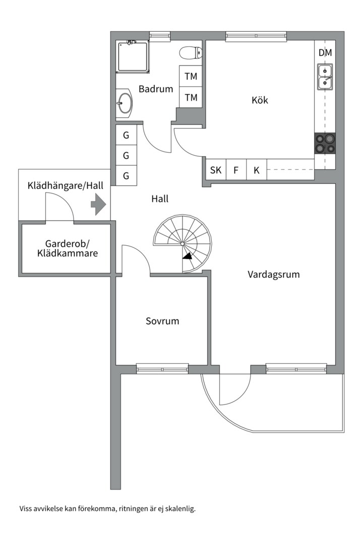 Planlösning från Kantatvägen 15, Såld i Nacka Forum, Nacka