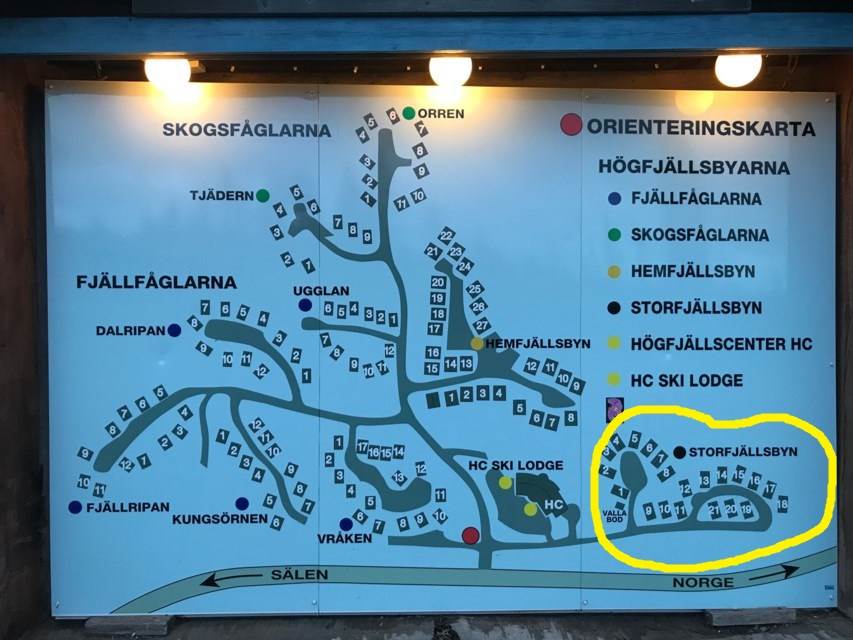   Karta Storfjällsbyn gul ring
