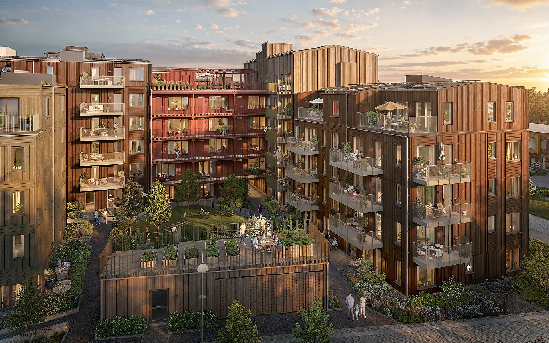 Bostadsbild från Timmer, Kommande i Rosendal, Uppsala