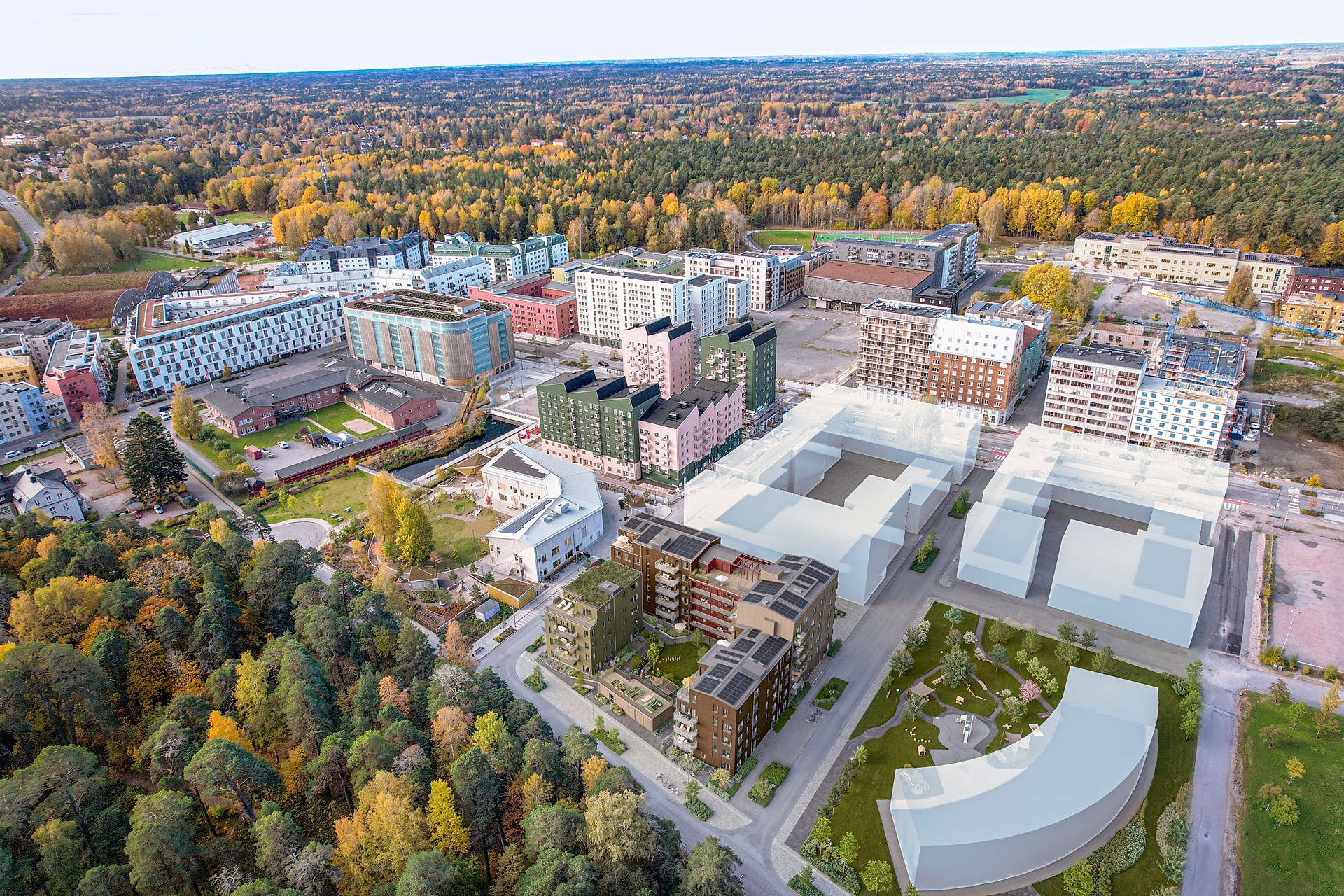 Bostadsbild från Timmer, Kommande i Rosendal, Uppsala