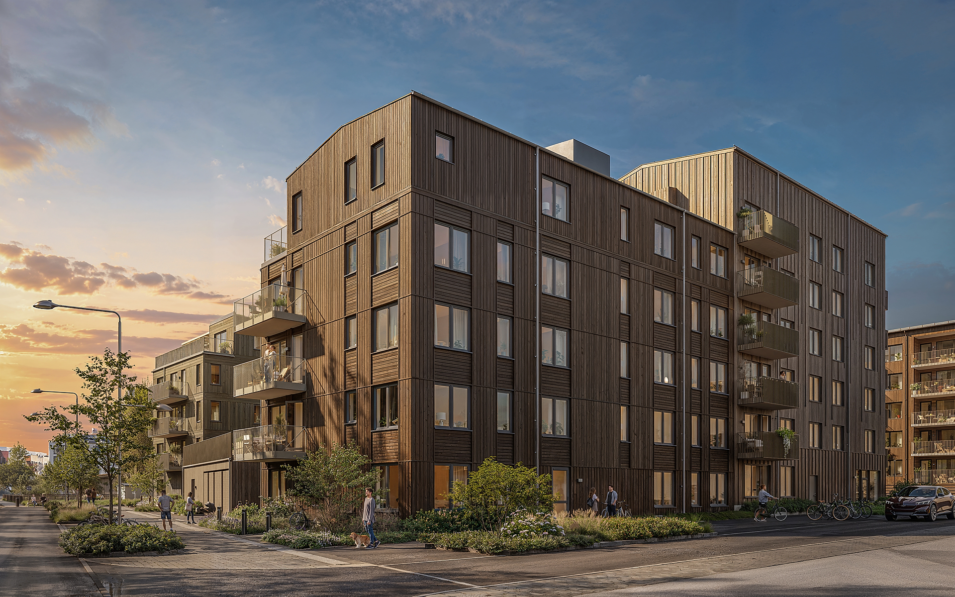 Bostadsbild från Timmer, Kommande i Rosendal, Uppsala