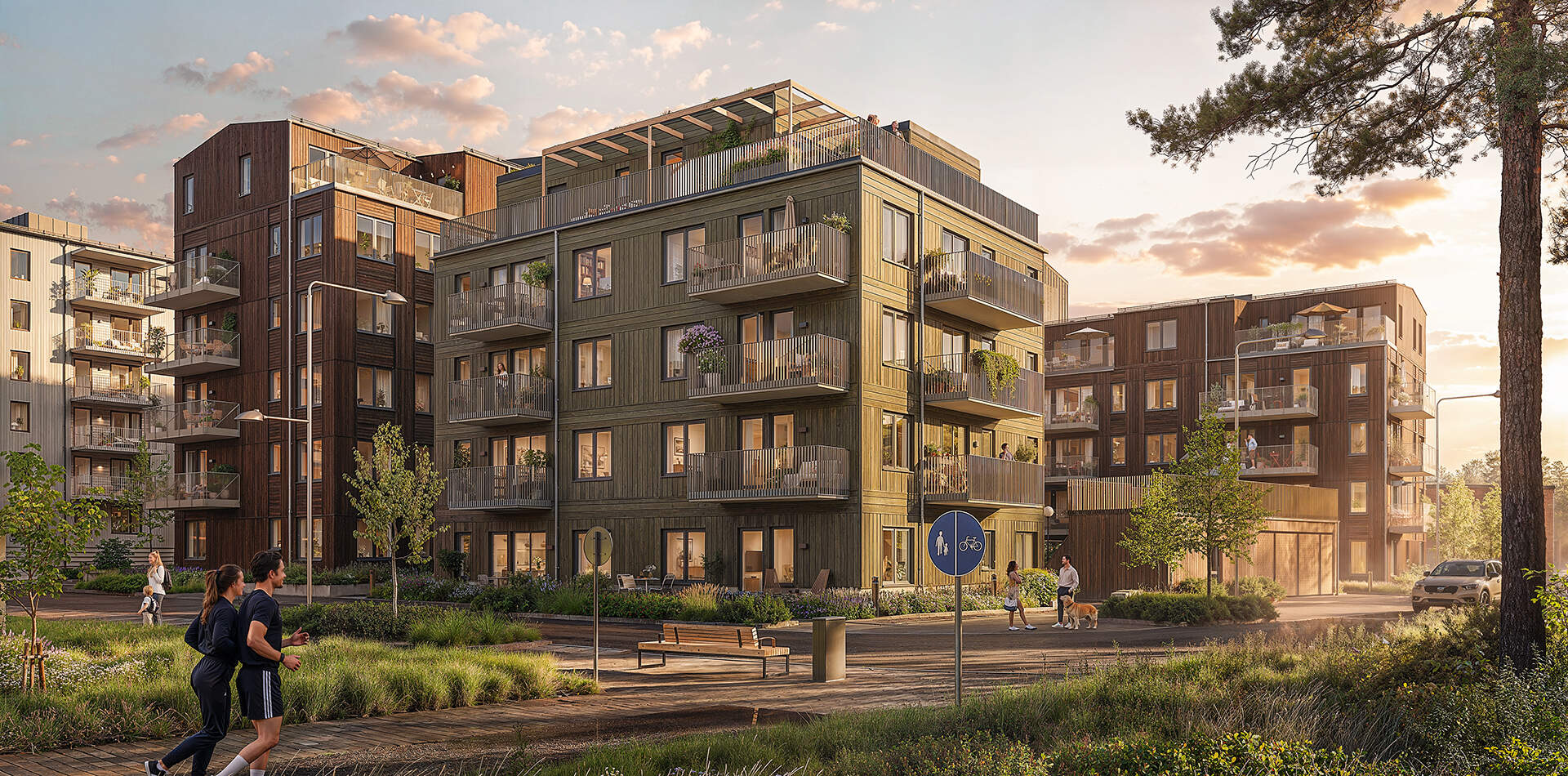 Bostadsbild från Timmer, Kommande i Rosendal, Uppsala