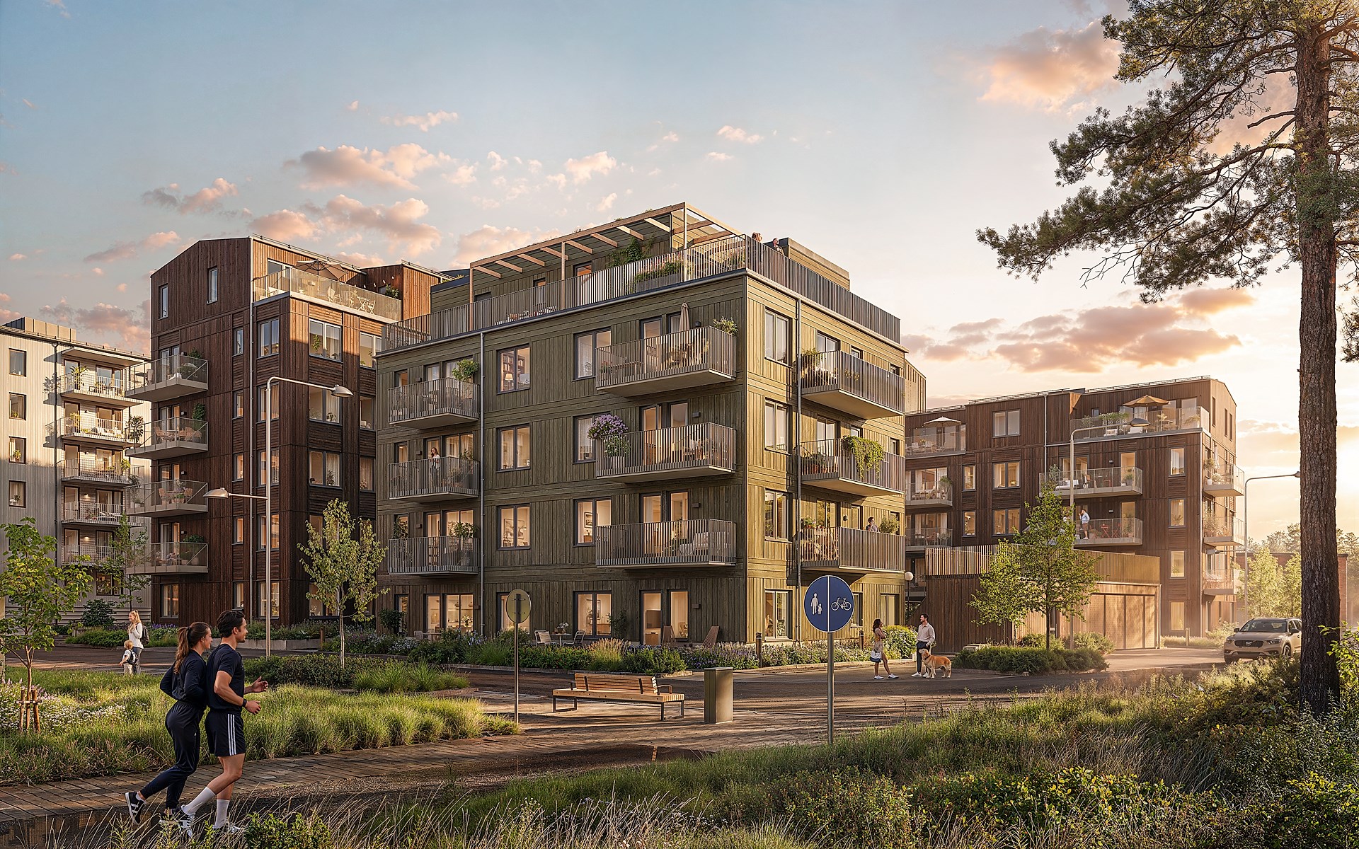 Bostadsbild från Timmer, Kommande i Rosendal, Uppsala