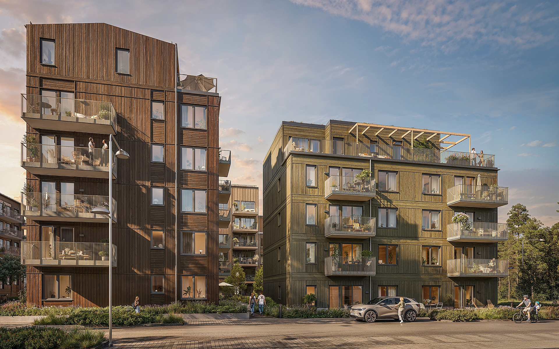 Bostadsbild från Timmer, Kommande i Rosendal, Uppsala