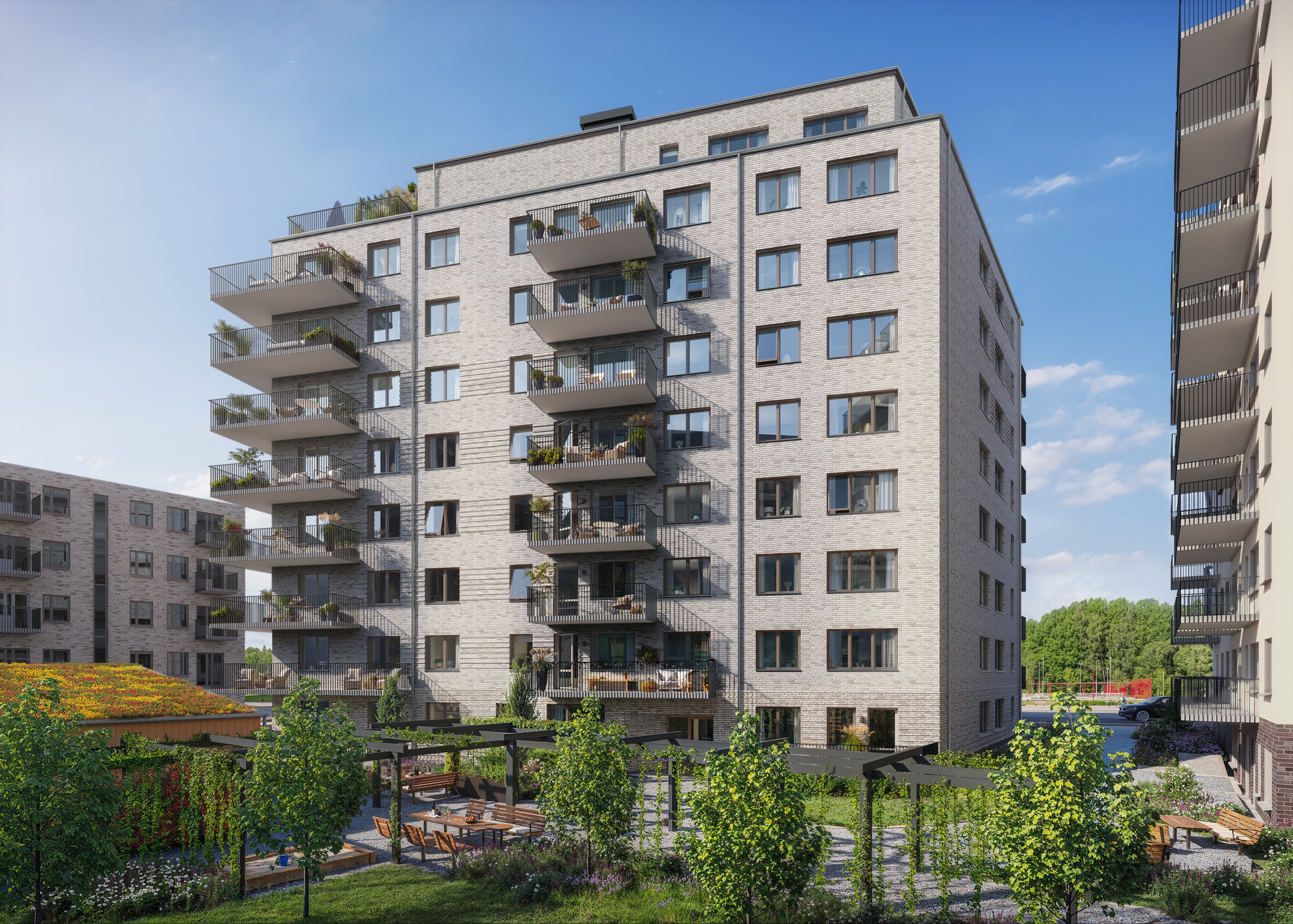 Bostadsbild från Rosendals Skogsvy, Pågående i Rosendal, Uppsala