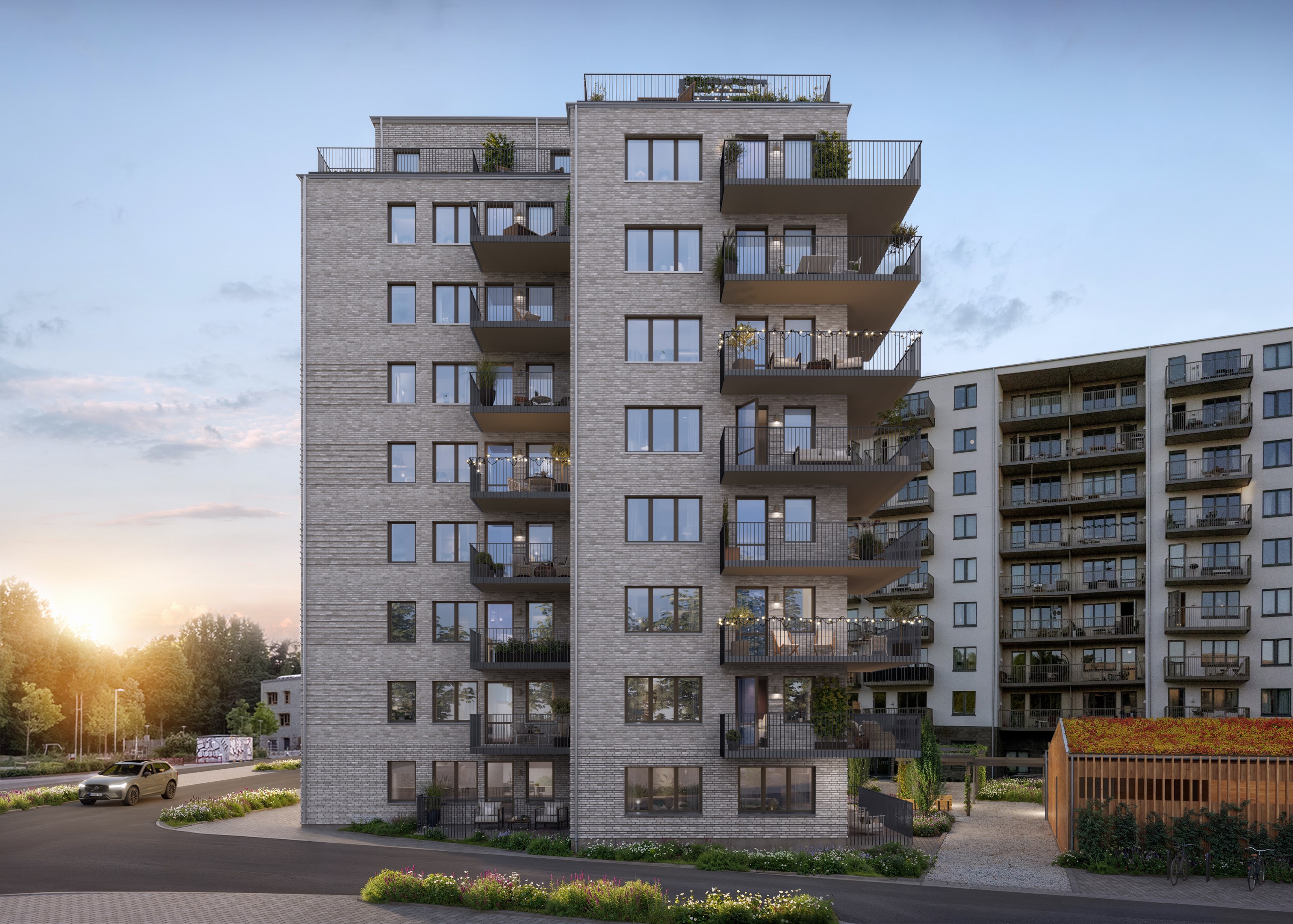 Bostadsbild från Rosendals Skogsvy, Pågående i Rosendal, Uppsala