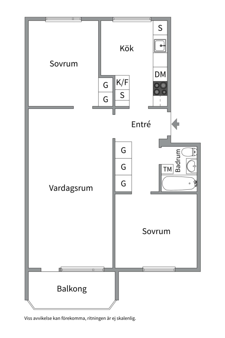 Planlösning från Johannesbäcksgatan 36A, Kommande i Salabacke, Uppsala