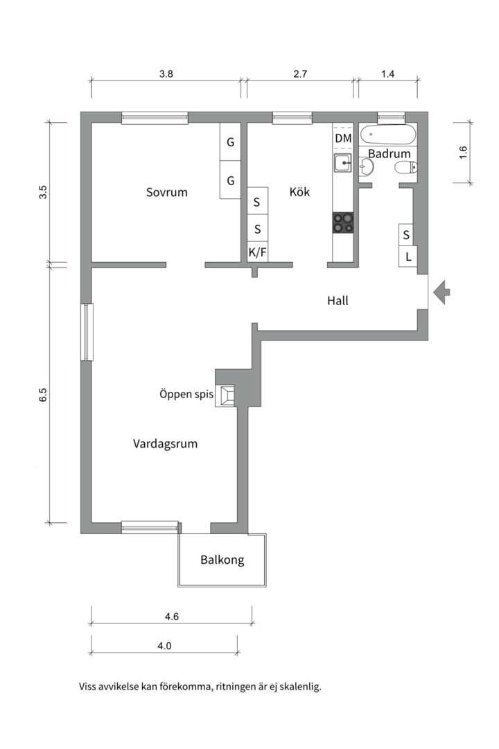Planlösning från Swedenborgsgatan 28B, Kommande i Svartbäcken, Uppsala