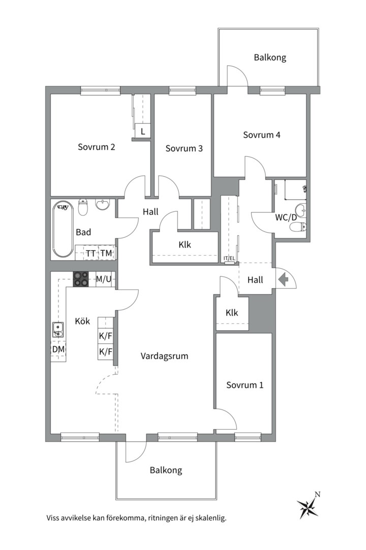 Planlösning från Gimogatan 4 B, Kommande i Luthagen, Uppsala