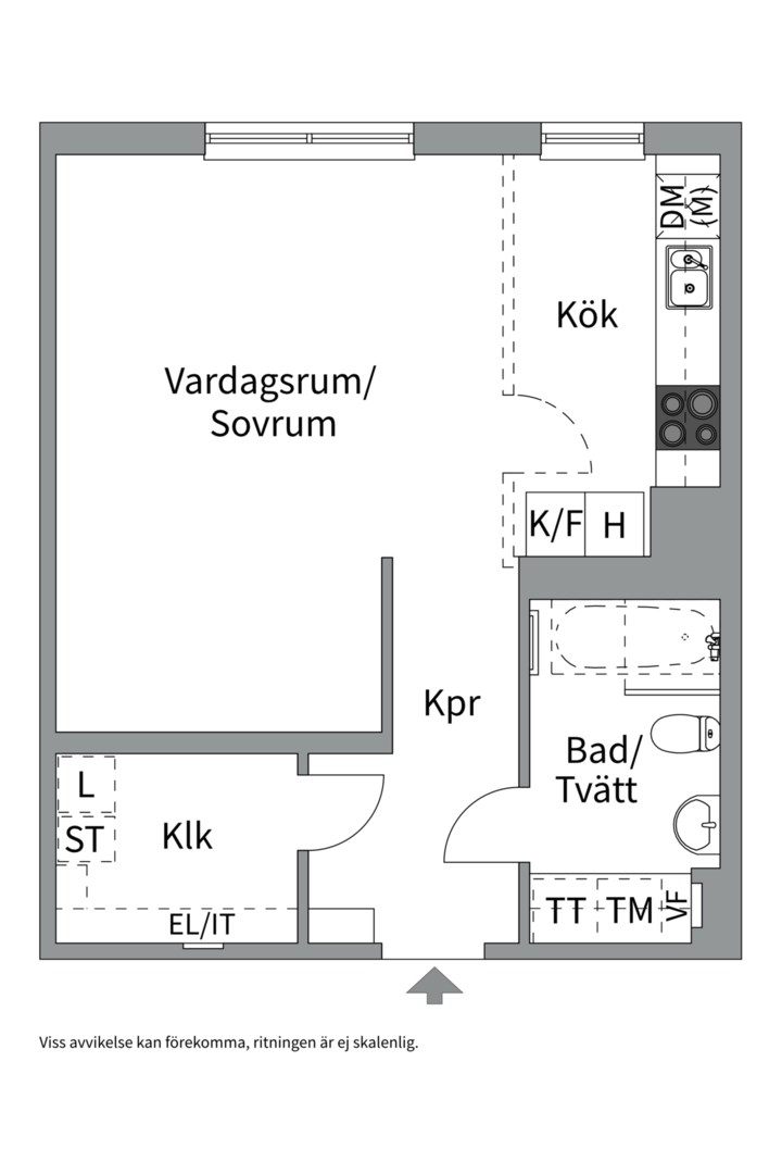 Planlösning från Sjöviksvägen 124, 1tr, Till salu i Liljeholmen - Liljeholmskajen, Stockholm