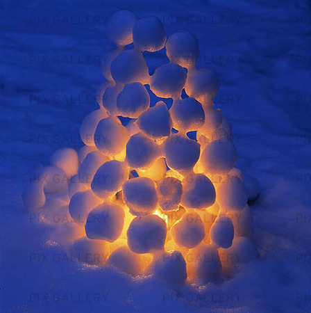 Snölykta i Fjällbyn