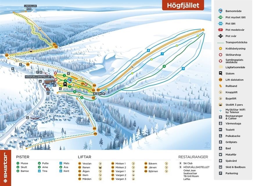 Pistkarta, Högfjället