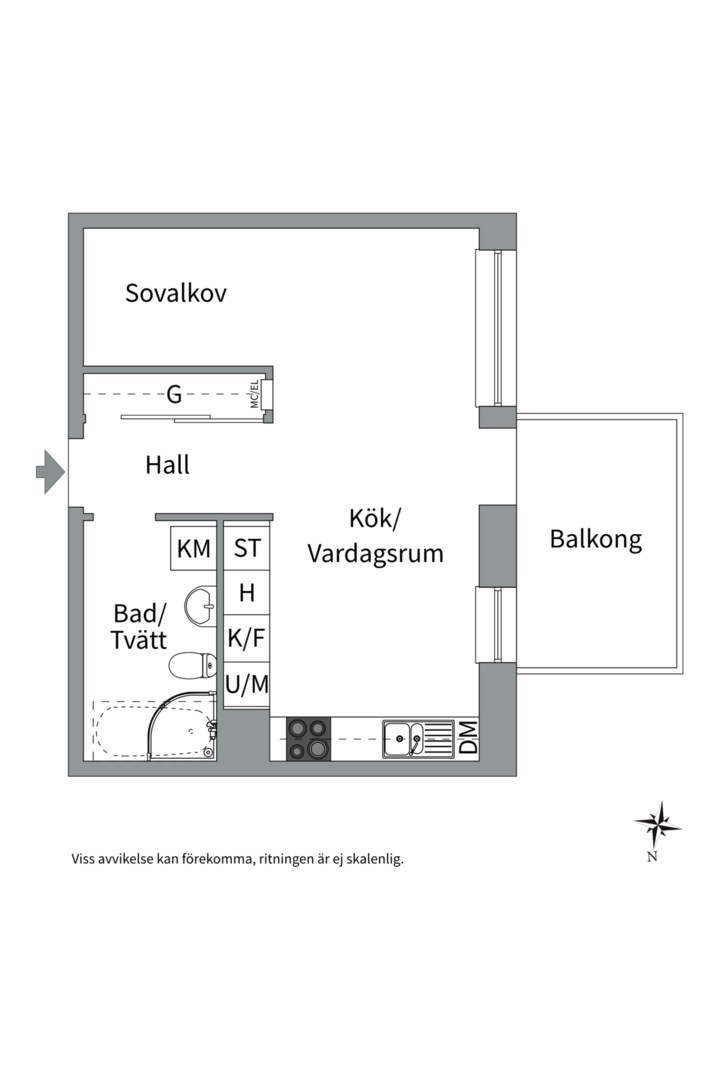 Planlösning från Svartbäcksgatan 42 B, Kommande i Främre Svartbäcken, Uppsala