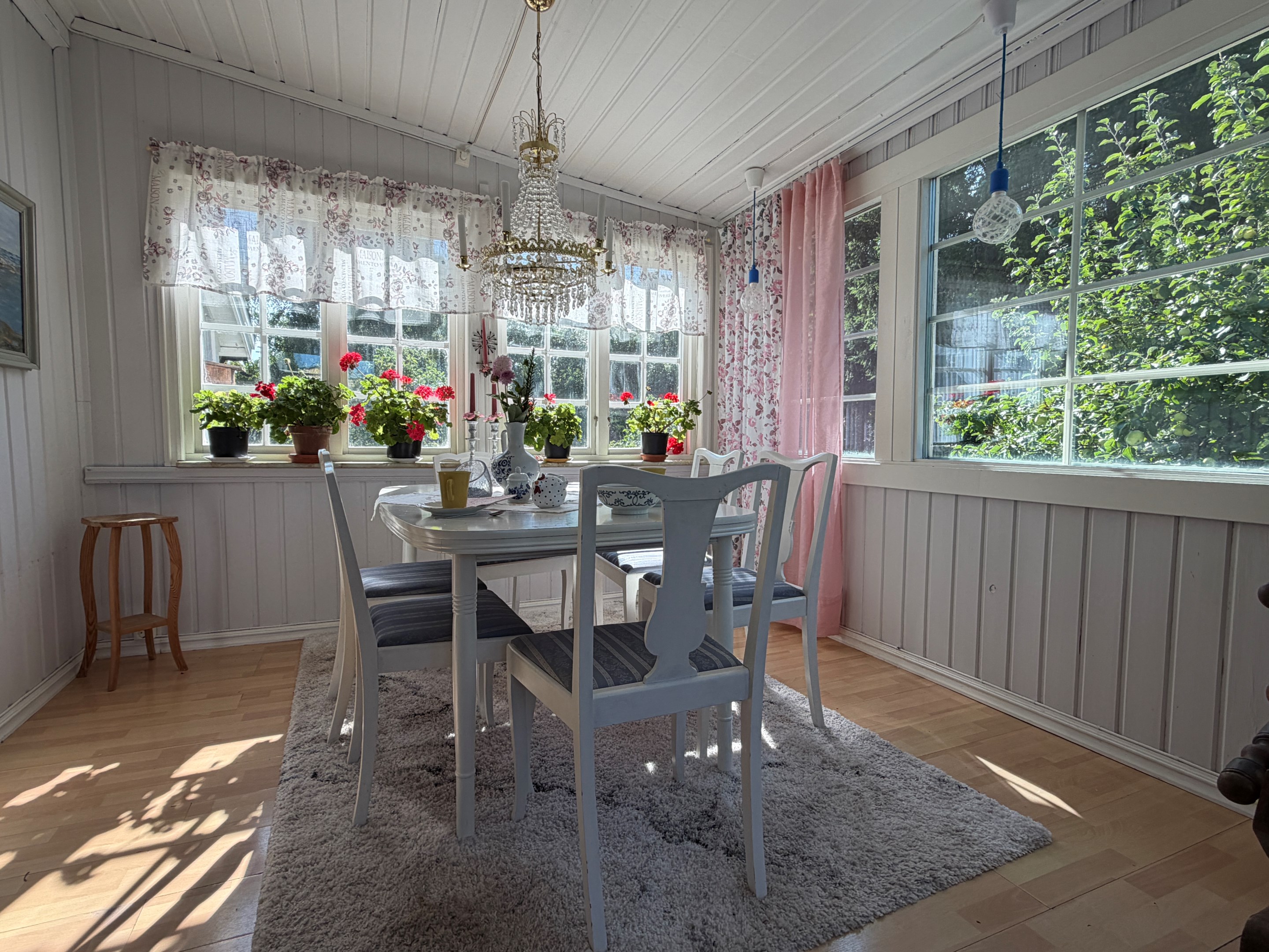 Solen finner sin väg in nästan hela dagen