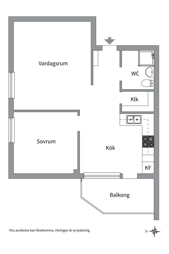 Planlösning från Hildur Ottelinsgatan 1 C, Till salu i Rickomberga, Uppsala