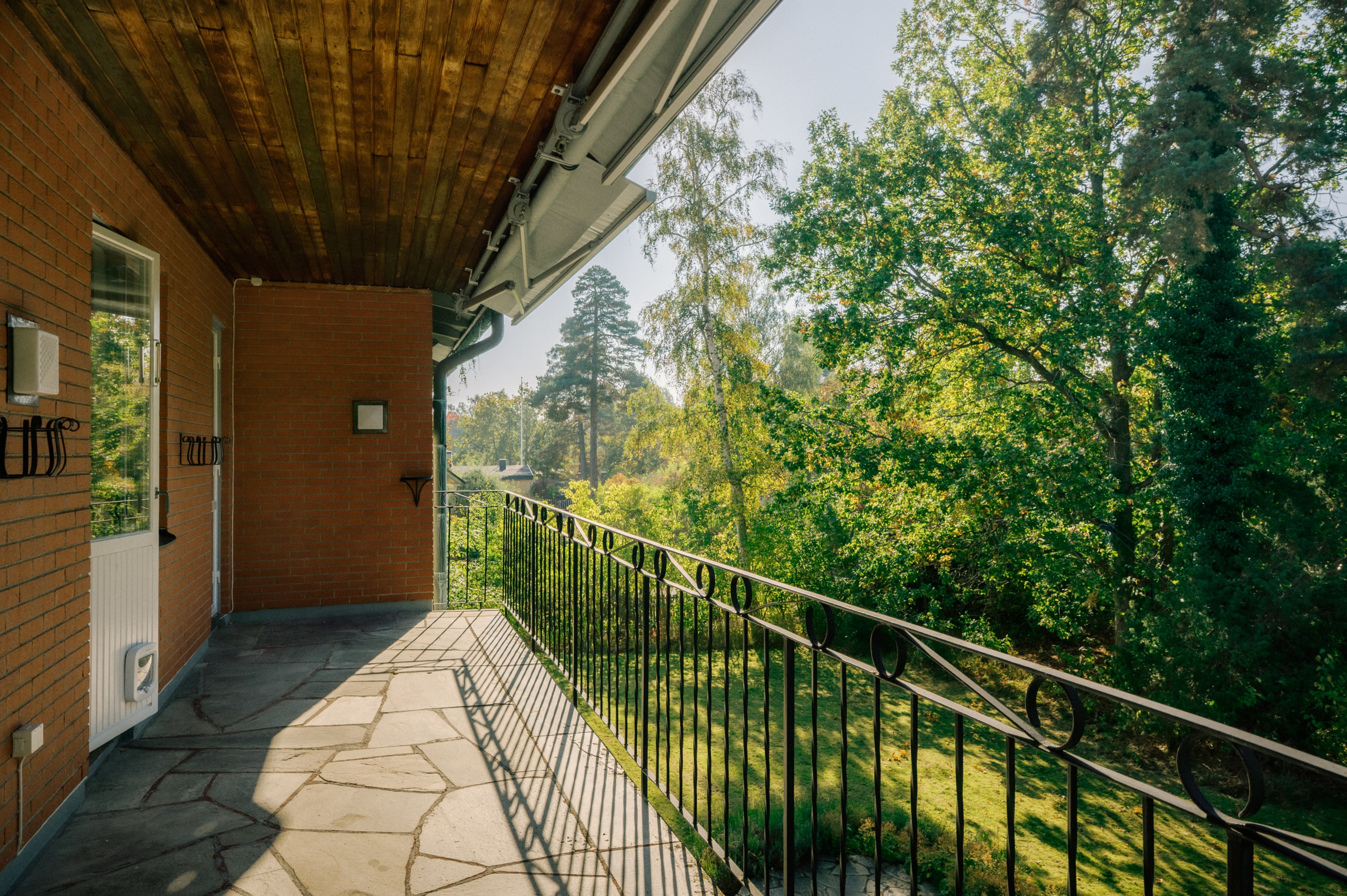Utsikt över trädgården i öster