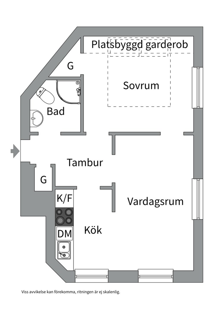 Planlösning från Frejgatan 45, Kommande i Vasastan - Sibirien, Stockholm