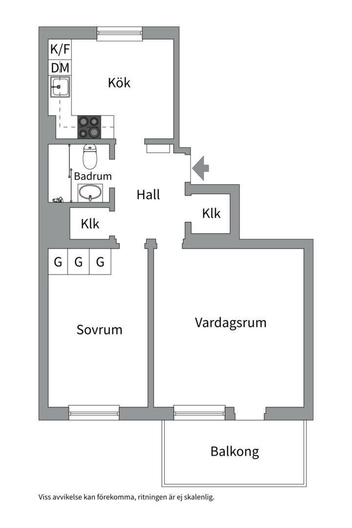 Planlösning från Furugatan 1E, Till salu i Haga, Västerås