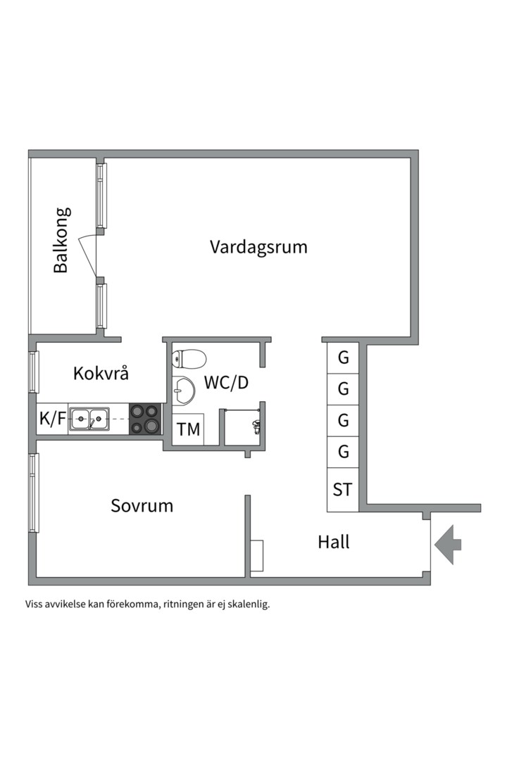 Planlösning från Oxelvägen 55, 7tr, Till salu i Älta, Nacka