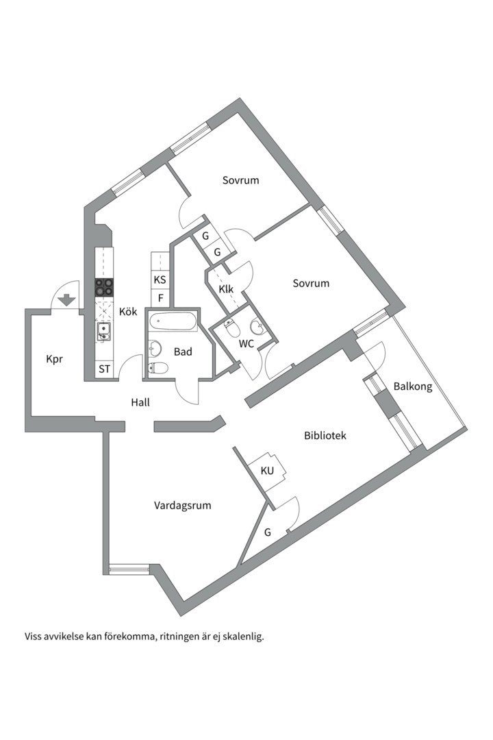 Planlösning från Johannes plan 3, Såld i Vasastan - Norrmalm, Stockholm
